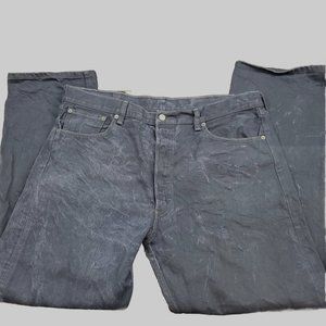 Levis Mens 40 x 31 Jeans 501 XX‎ Button Fly Straight Leg Acid Wash Black